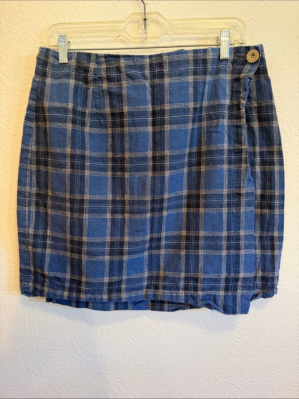 🐠🐠🐠3 for 12$🐠🐠🐠Chaus Blue Plaid Mini Wrap Skirt-16